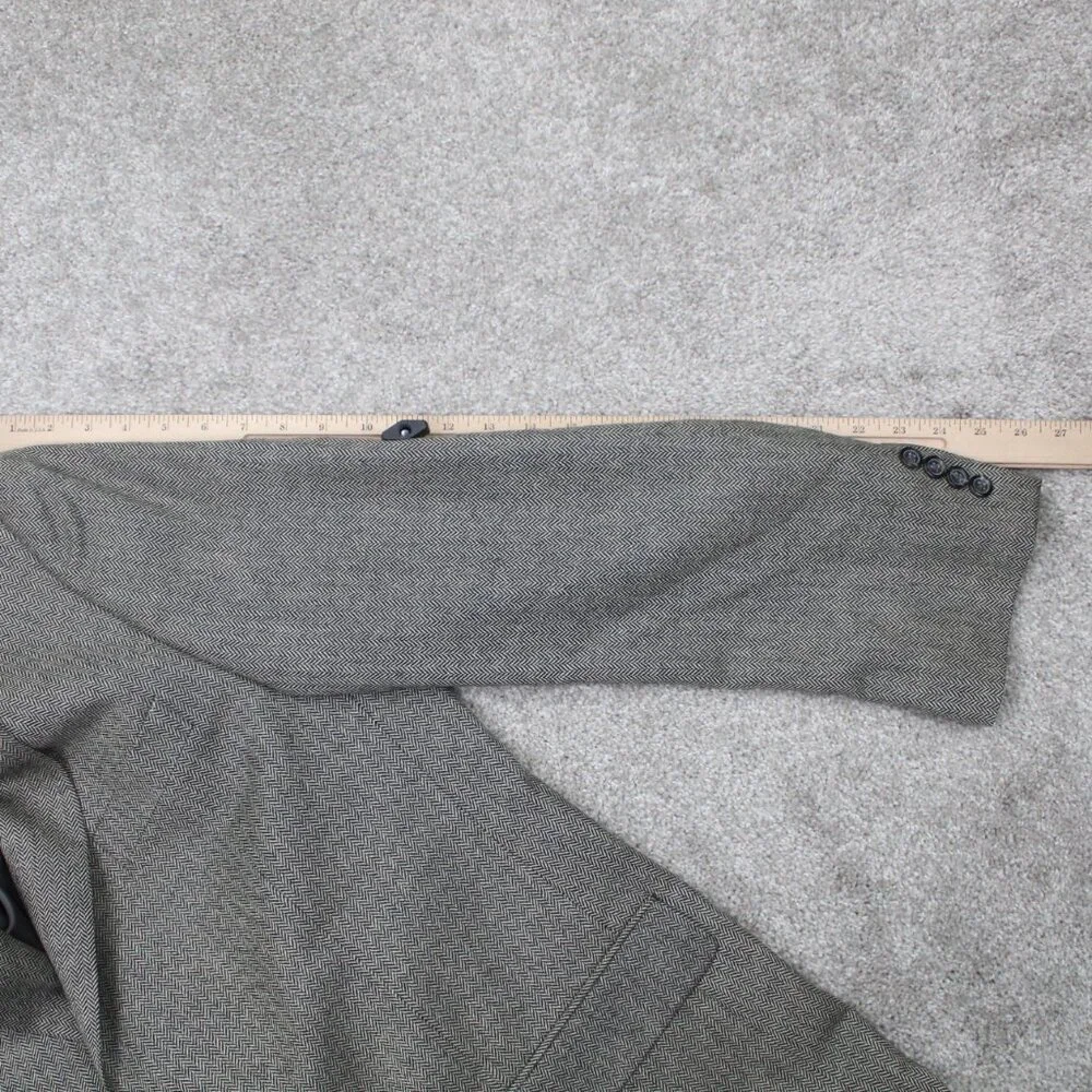 LAUREN Ralph Lauren Blazer Mens 46L Gray 100% Lambswool Sports Jacket Coat 2 Btn